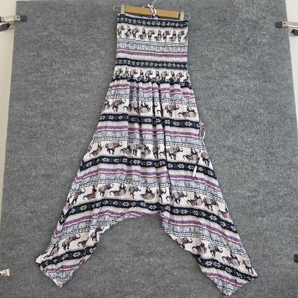 Buddha Pants Medium The Key West Harem Elephant Print Travel Boho Summer Baggy
